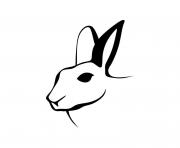 Coloriage dessin tete de lapin