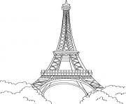 Coloriage tour eiffel monument paris france