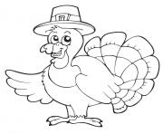 Coloriage dinde action de grace turkey thanksgiving