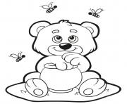 Coloriage ourson bear aime le miel