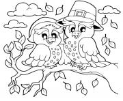 Coloriage hibou pour action de grace