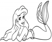 Coloriage Ariel la sirene de Disney
