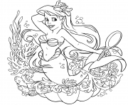 Coloriage Ariel la petite sirene