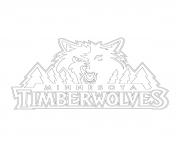 Coloriage minnesota timberwolves logo nba sport