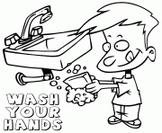 Coloriage wash your hands to avoid Covid19