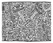 Coloriage keith haring 8