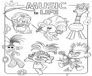 Coloriage Kings and Queens from Trolls 2 World Tour