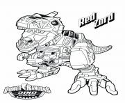 Coloriage Robot Dinosaure Red Zord de Power Rangers Dino Charge