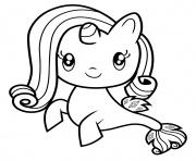 Coloriage Sea Little Pony Cutie Rarity