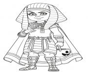 Coloriage halloween pharaon garcon costume avec des friandises