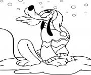 Coloriage Pluto eating falling snow