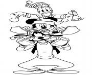 Coloriage Mickey Donald Goofy tower