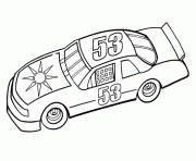 Coloriage simple voiture de sport logo soleil