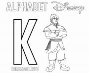 Coloriage Lettre K pour Kristoff de Frozen