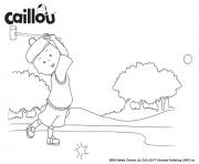 Coloriage caillou apprend le golf sport de haut niveau