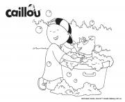 Coloriage Caillou qui lit un livre à imprimer avec Tête à modeler