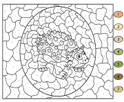 Coloriage ankylosaurus dinosaure par numero