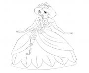 Coloriage princesse disney jasmine et sa magnifique robe de bal