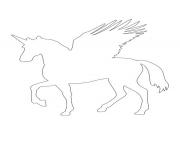 Coloriage Pegasus licorne silhouette avec des ailes