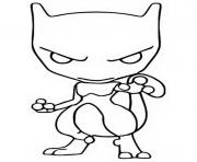 Coloriage funko pop pokemon mewtwo