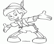 Coloriage dessin de Pinocchio avec les bras grands ouverts