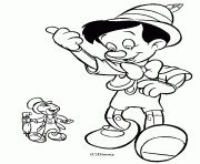 Coloriage Pinocchio et Jiminy