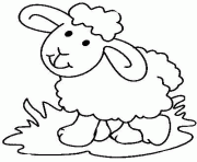 Coloriage mouton avec de l herbe