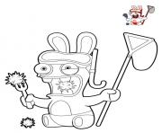 Coloriage lapin cretin avec equipement de natation