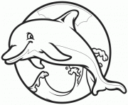 Coloriage dauphin facile maternelle