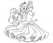 Coloriage princesse et sa licorne