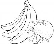 Coloriage fruits banane et orange