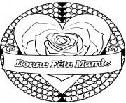 Coloriage bonne fete mamie mandala coeur