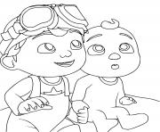 Coloriage cocomelon jay and tom tom