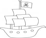 Coloriage bateau pirate