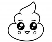 Coloriage emoji caca dessin kawaii