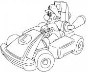 Coloriage luigi piste de course mario kart live