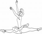 Coloriage danseuse saut planche