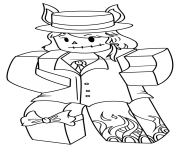 Coloriage Girl Roblox with hat and fire feet