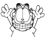 Coloriage Garfield est tout joyeux chat