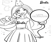 Coloriage barbie et son cheval à imprimer avec Tête à modeler