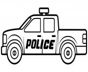 Coloriage voiture de policier 4x4 Gendarmerie