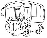 Coloriage bus scolaire enfants ecole