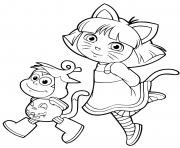 Coloriage dora et babouche halloween