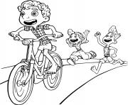 Coloriage Luca Riding Bicycle with Giulia and Alberto