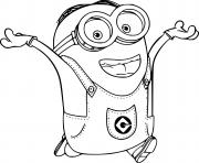 Coloriage Dave Minion Jumping Happily
