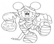Coloriage mickey mouse la momie pour halloween