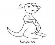 Coloriage kangourou grands pieds