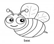 Coloriage abeille cherche du miel