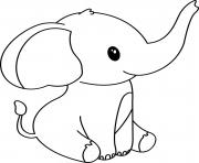 Coloriage petit elephant se repose