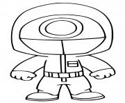 Coloriage squid game worker game circle